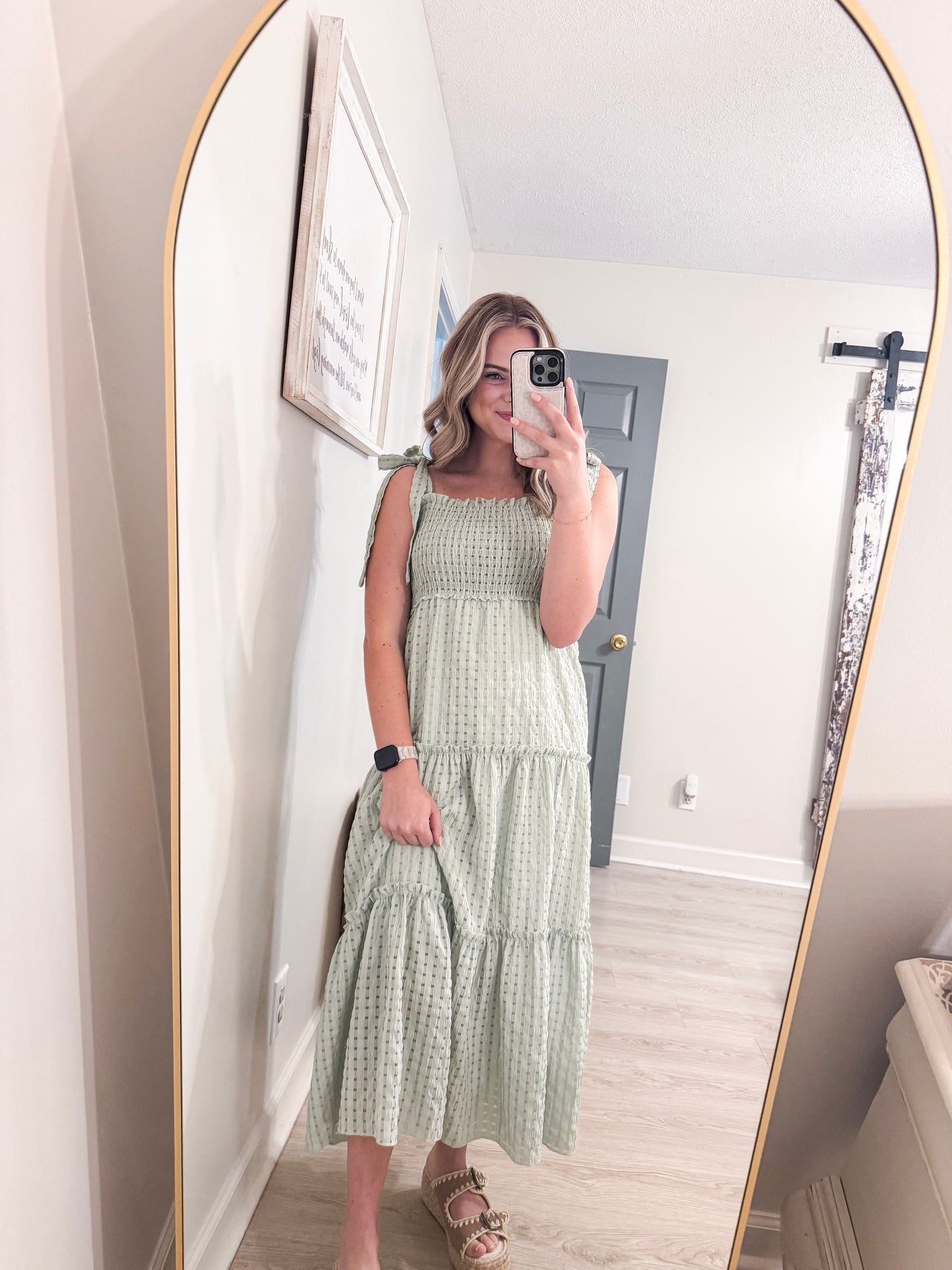 Smocked Gingham Dress