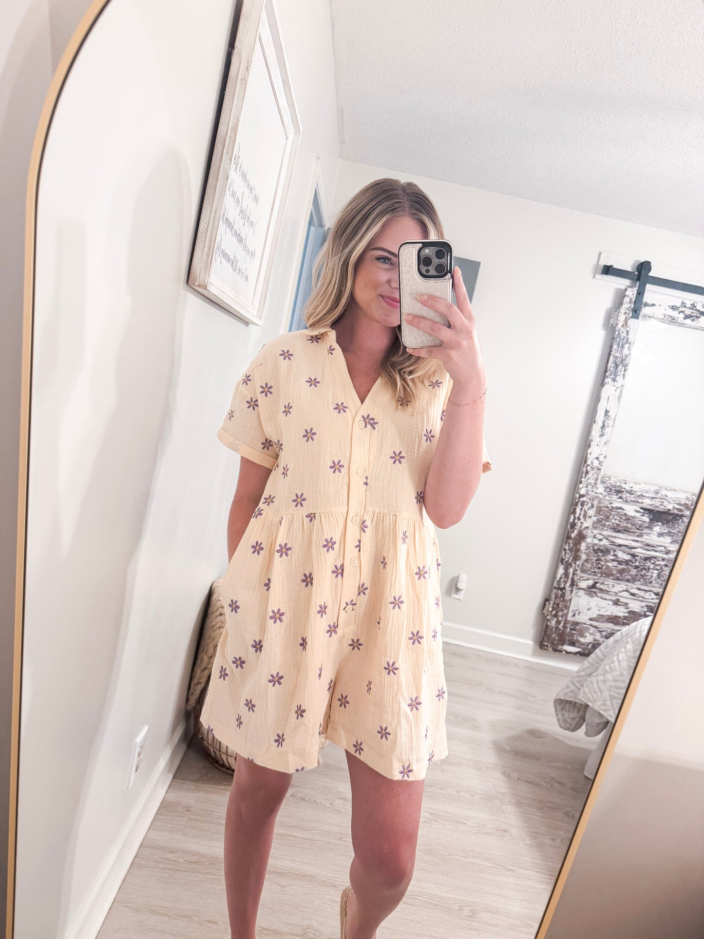 Floral Embroidered Romper