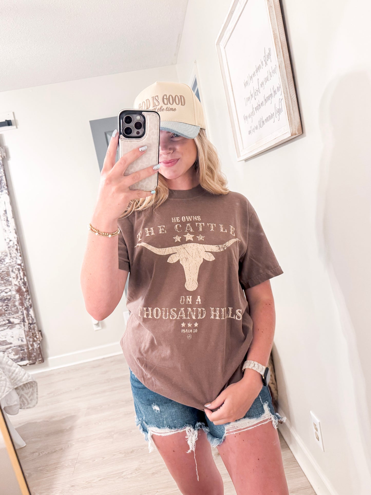 He Owns The Cattle Christian Graphic Tee