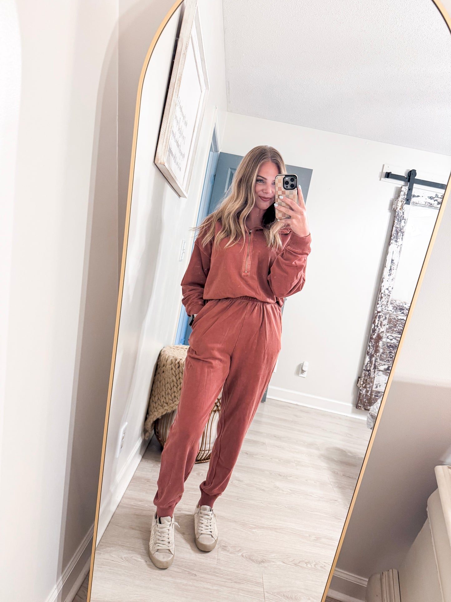 Rust Zipper Jumpsuit