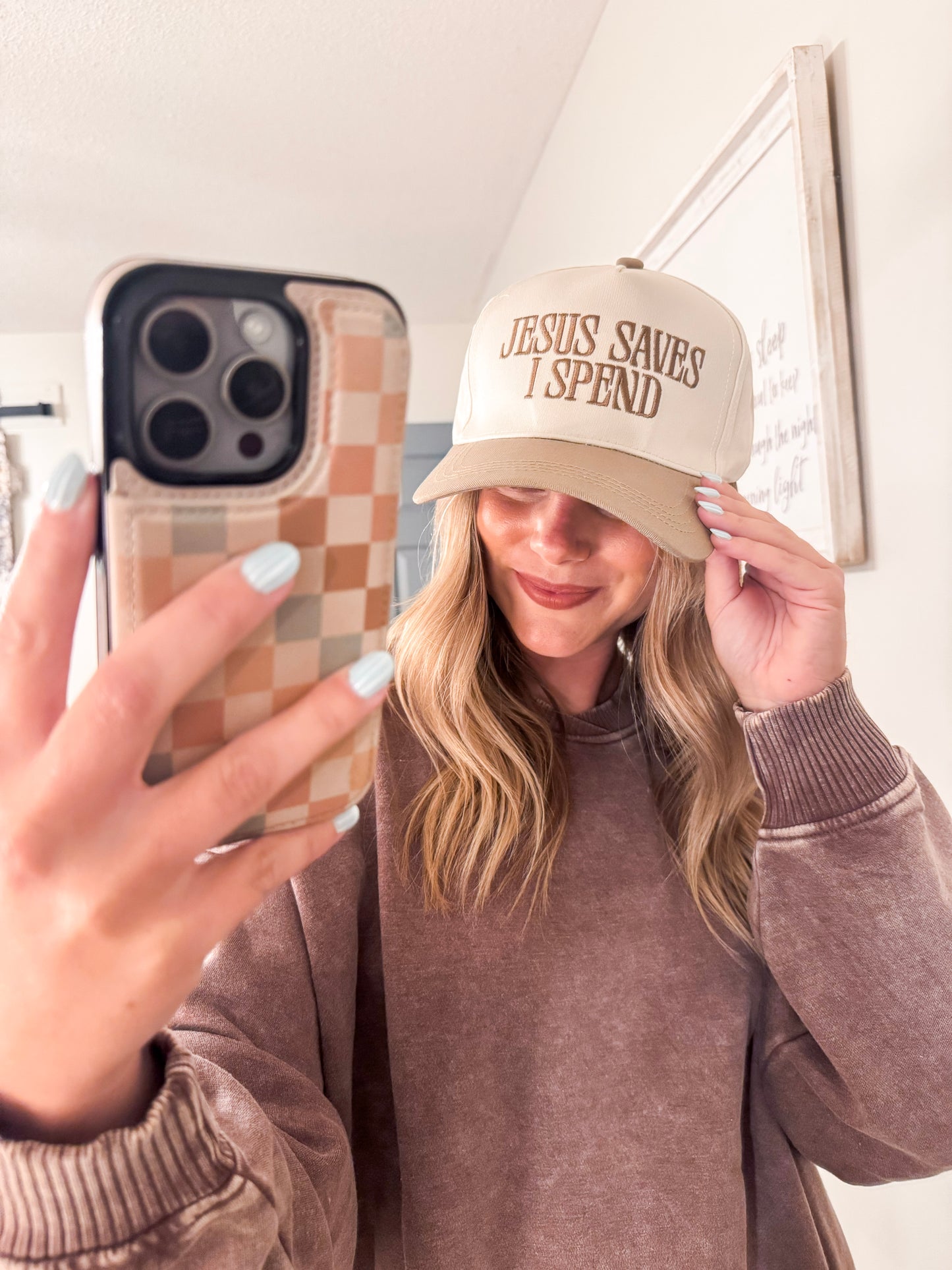 Jesus Saves I Spend Hat
