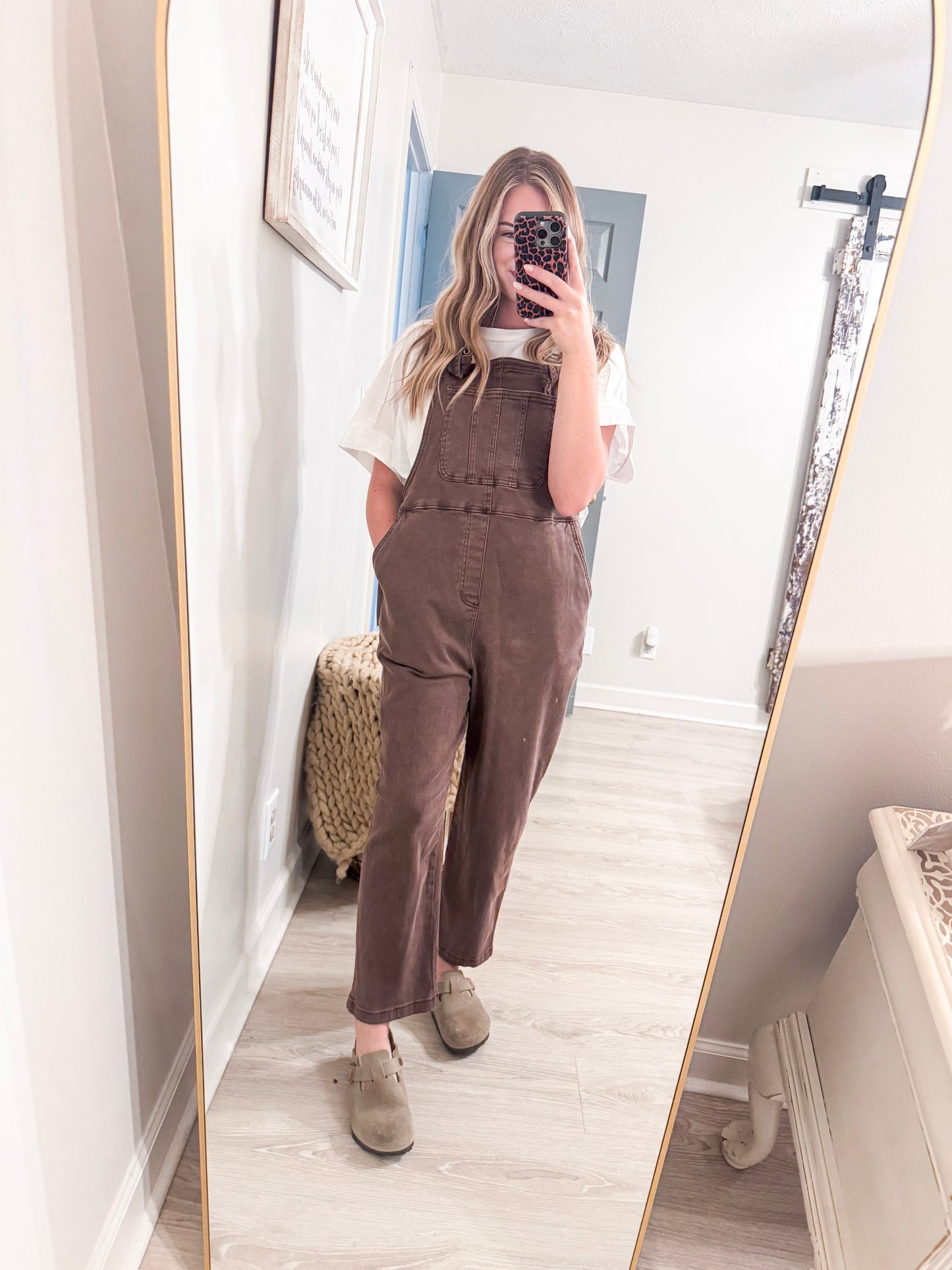 Mahogany Denim Overalls