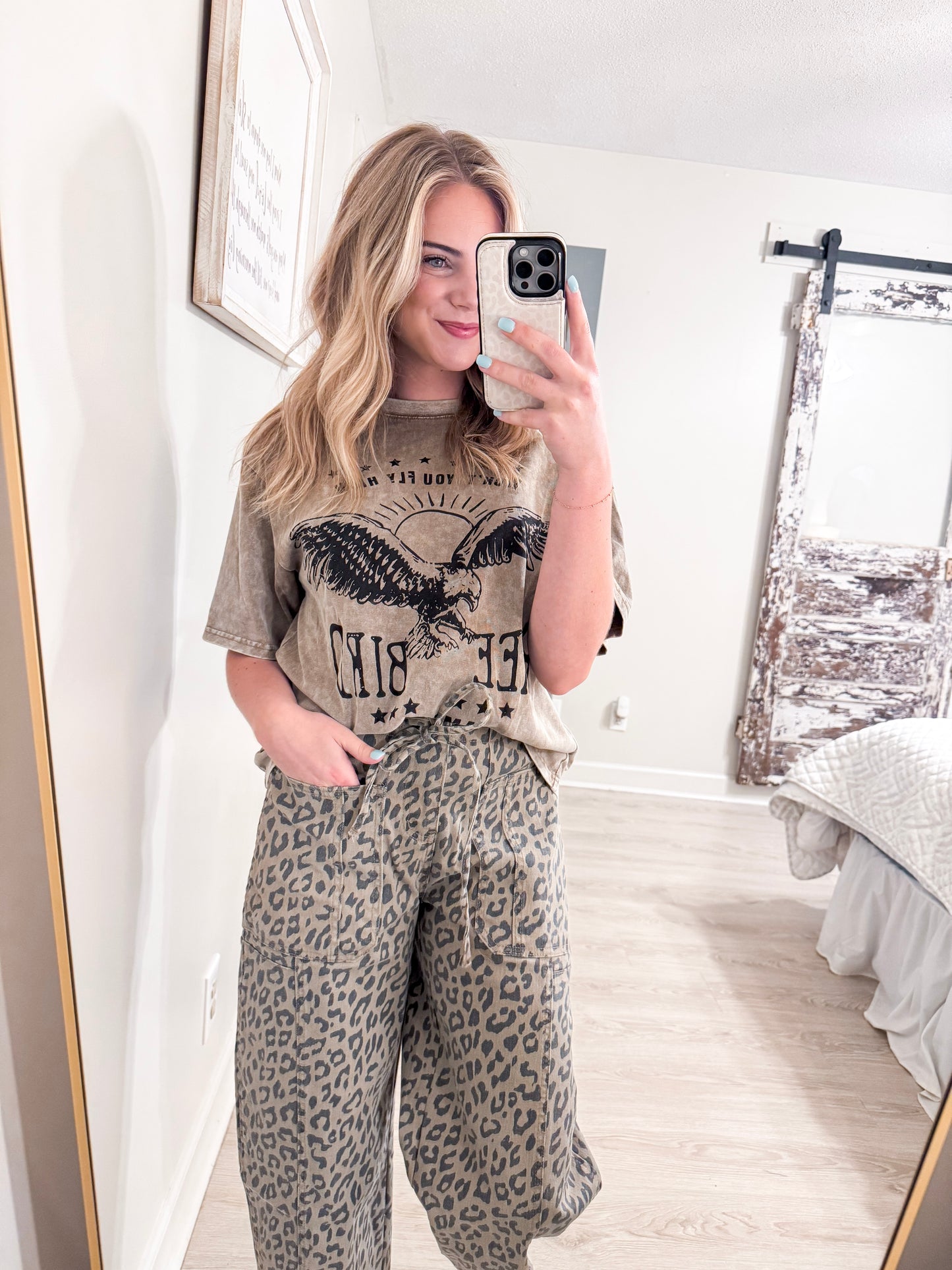 Leophard Drawstring Pants