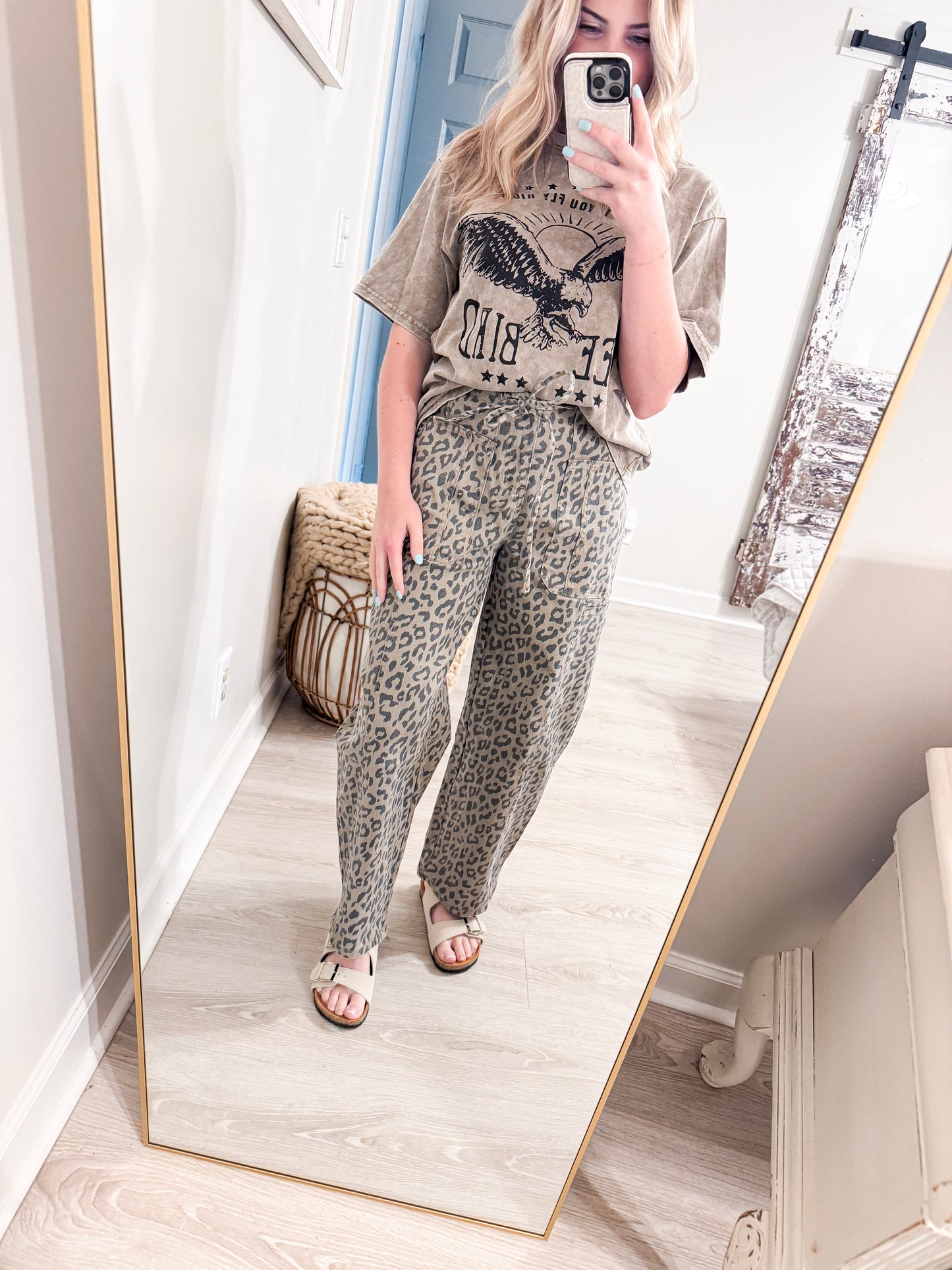 Leophard Drawstring Pants