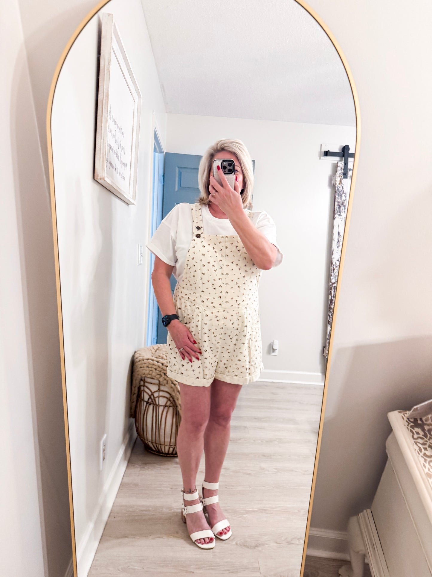 Floral Short Overalls