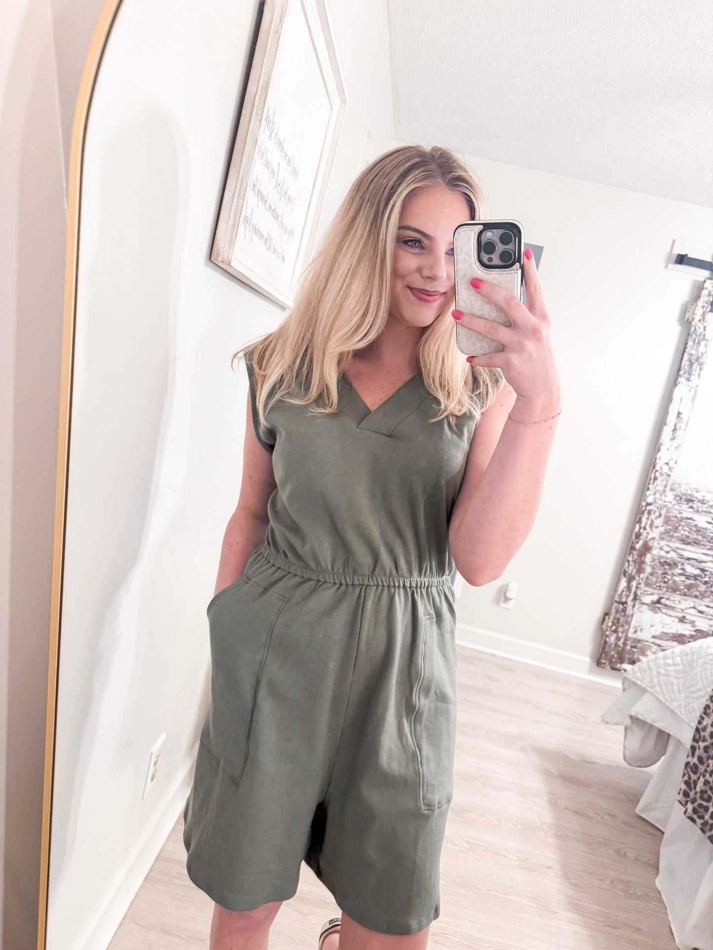 Curvy Olive Romper