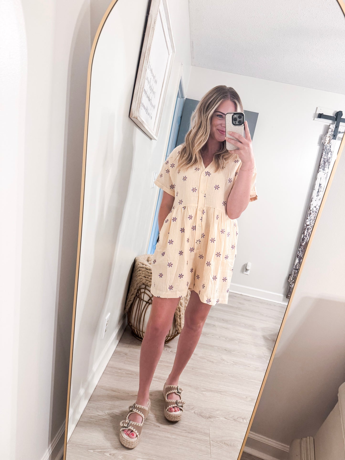 Floral Embroidered Romper