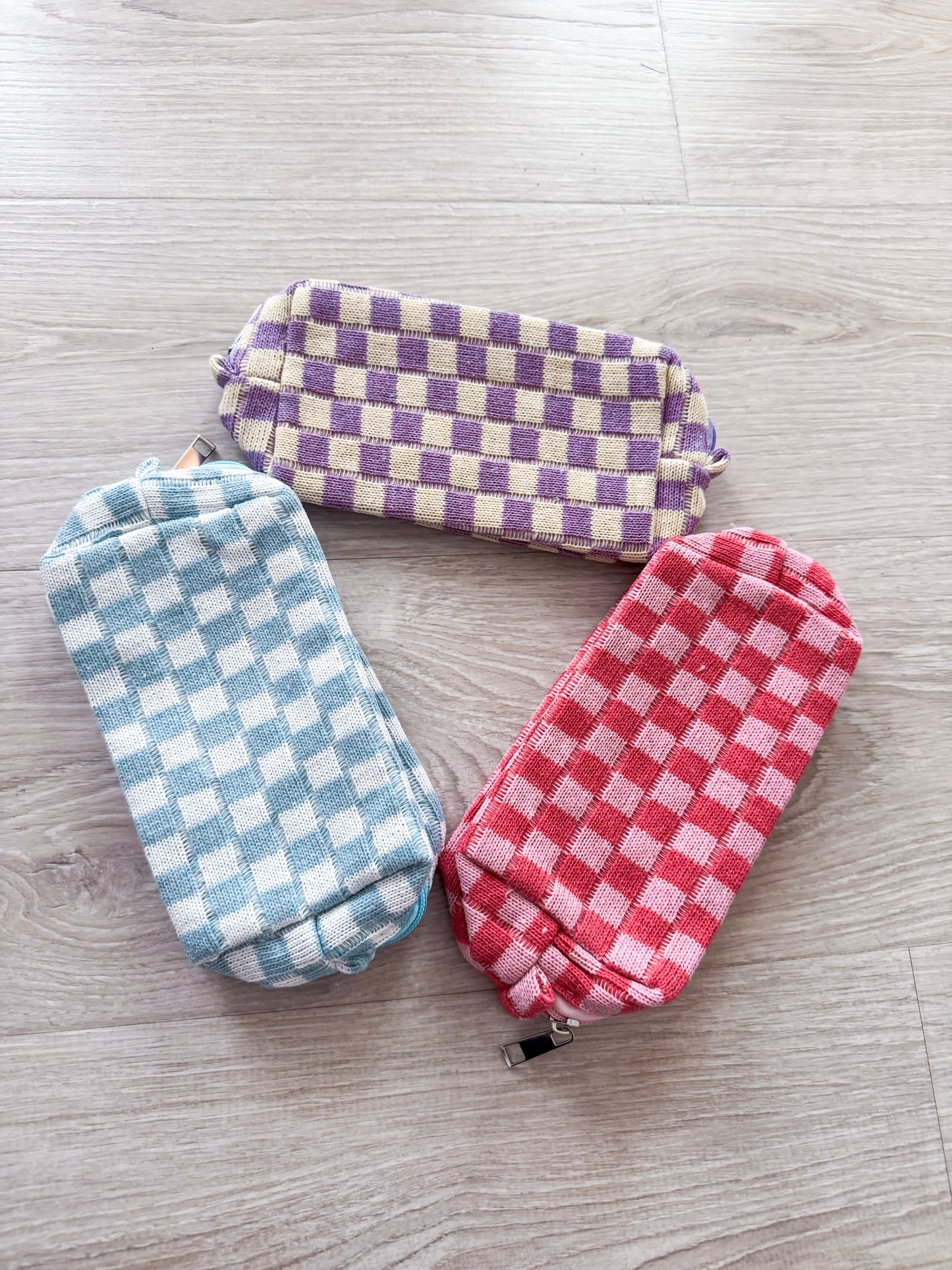 Checkered Cosmetic Bag