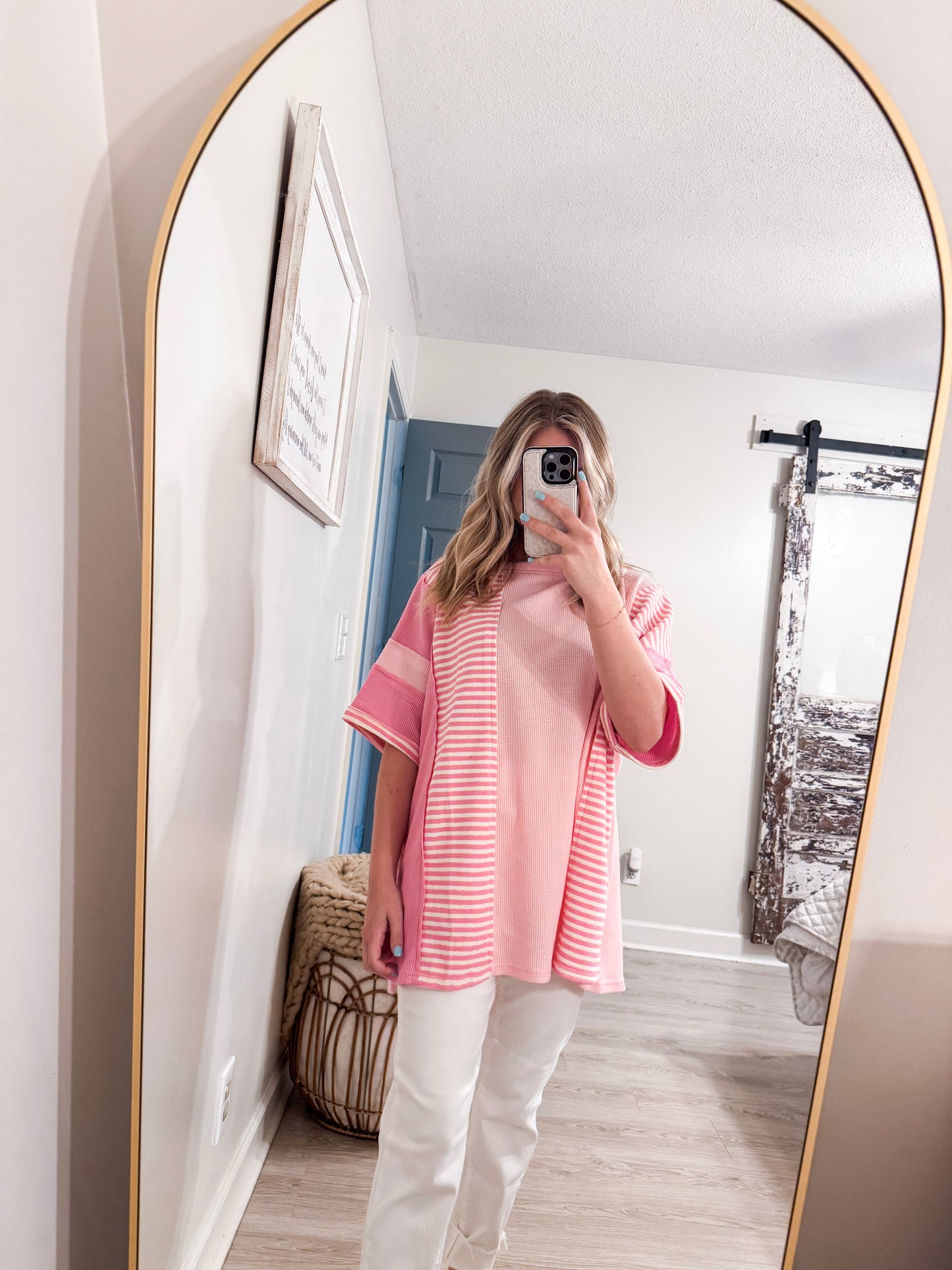 Pink Stripe Curvy Top