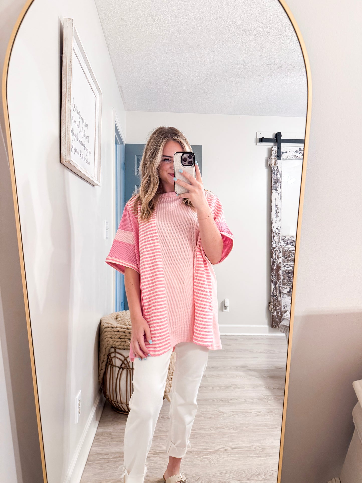 Pink Stripe Curvy Top