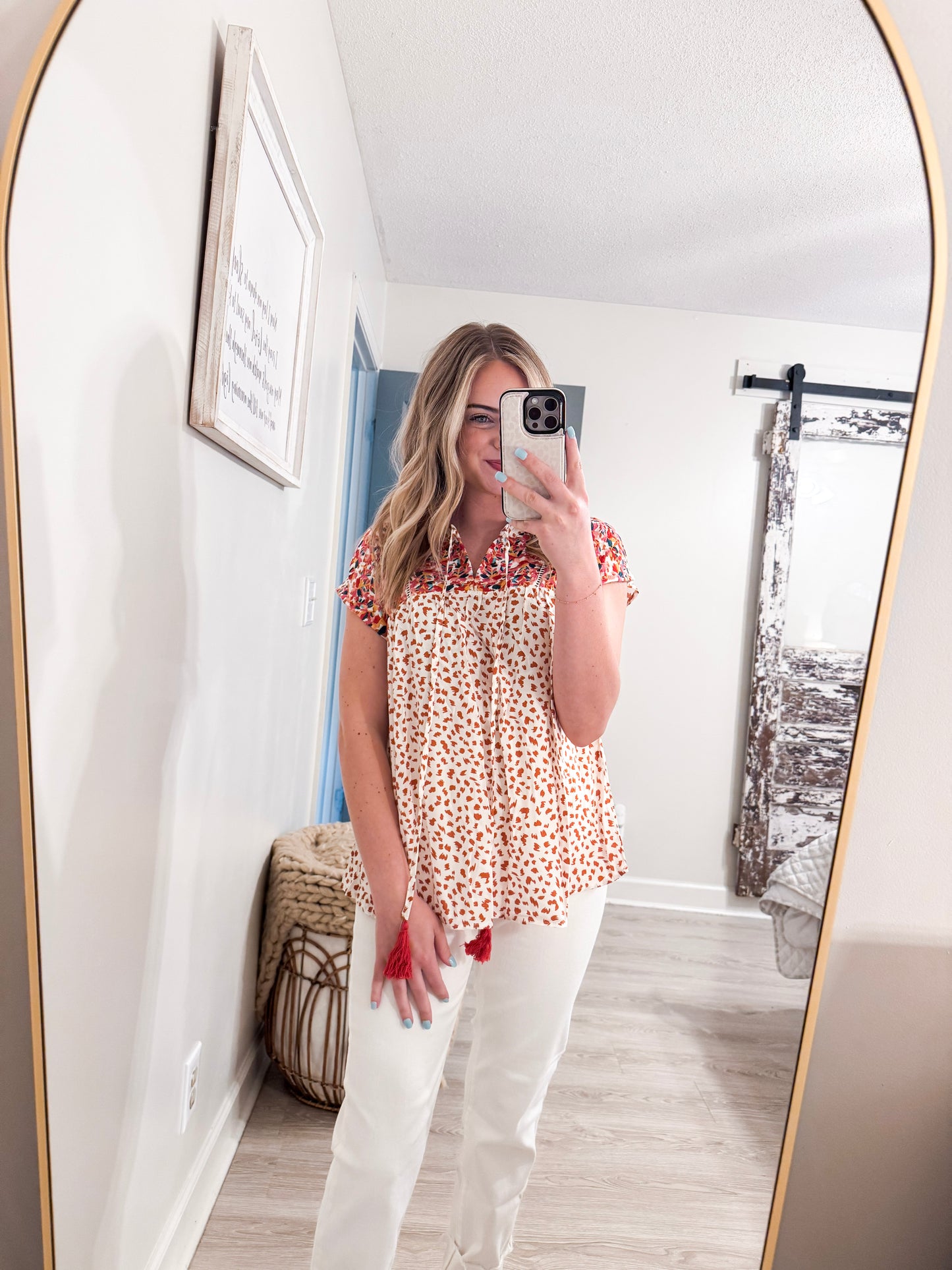 Red Embroidery Blouse