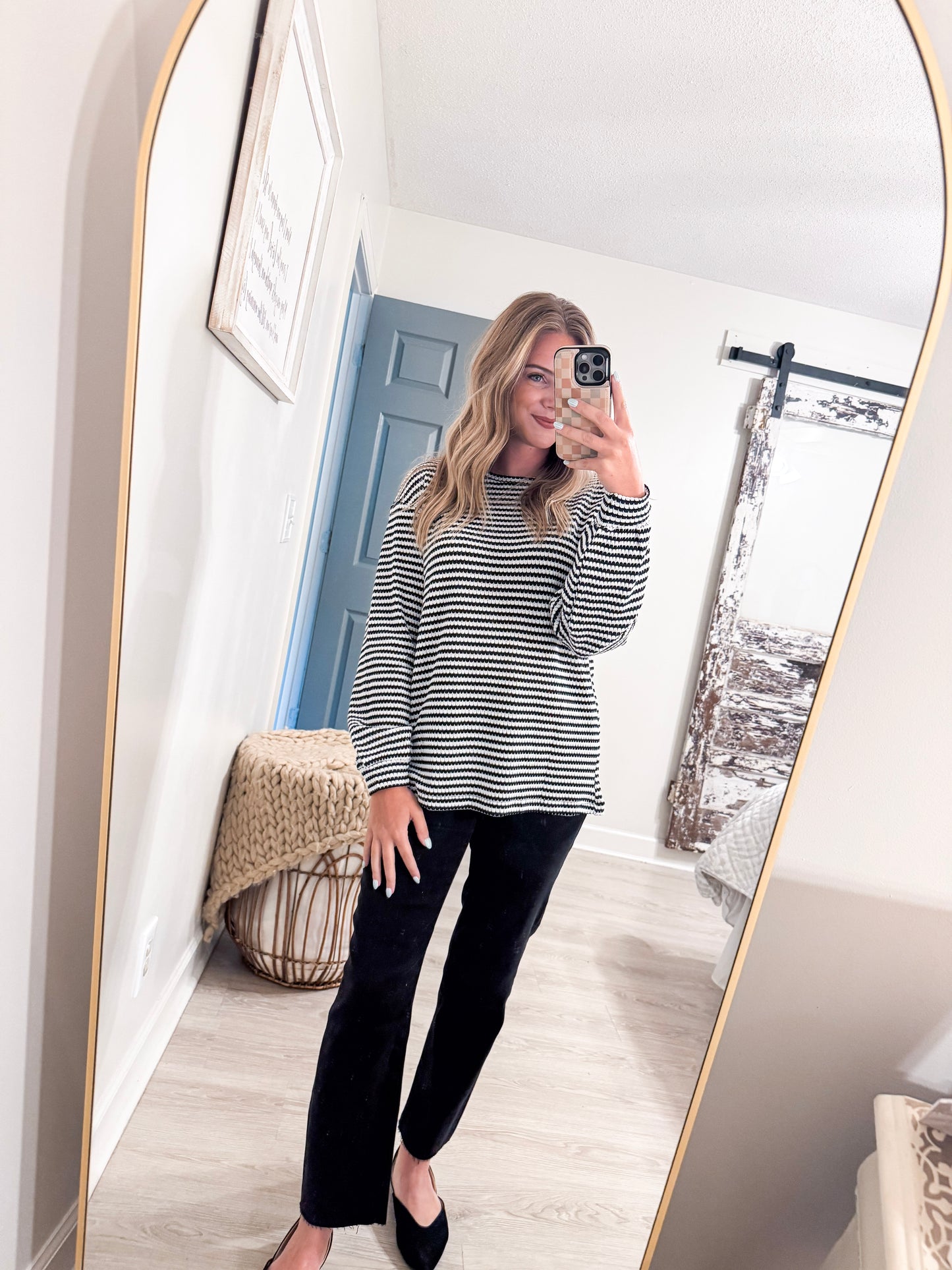 Black Stripped Long Sleeve Shirt