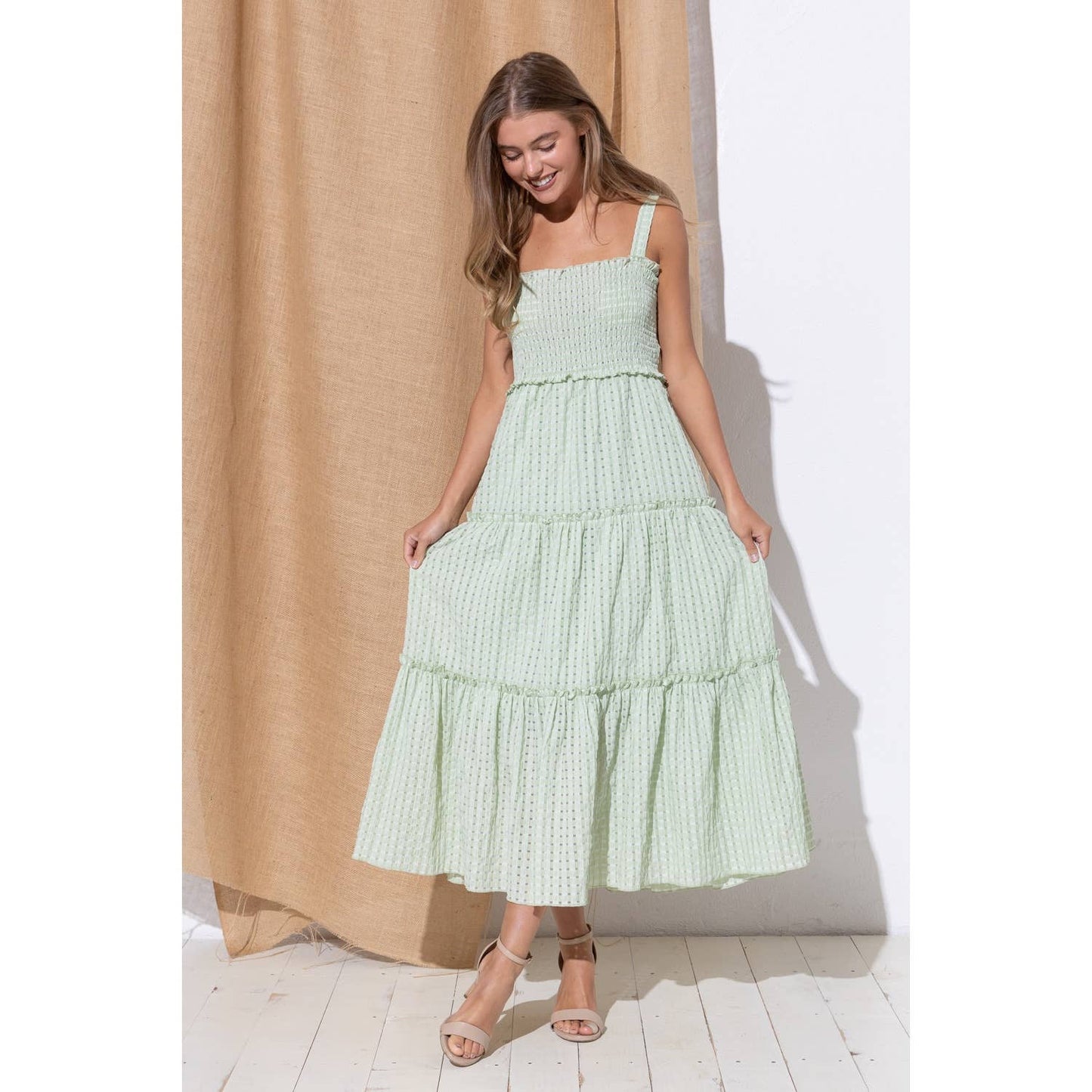Smocked Gingham Dress