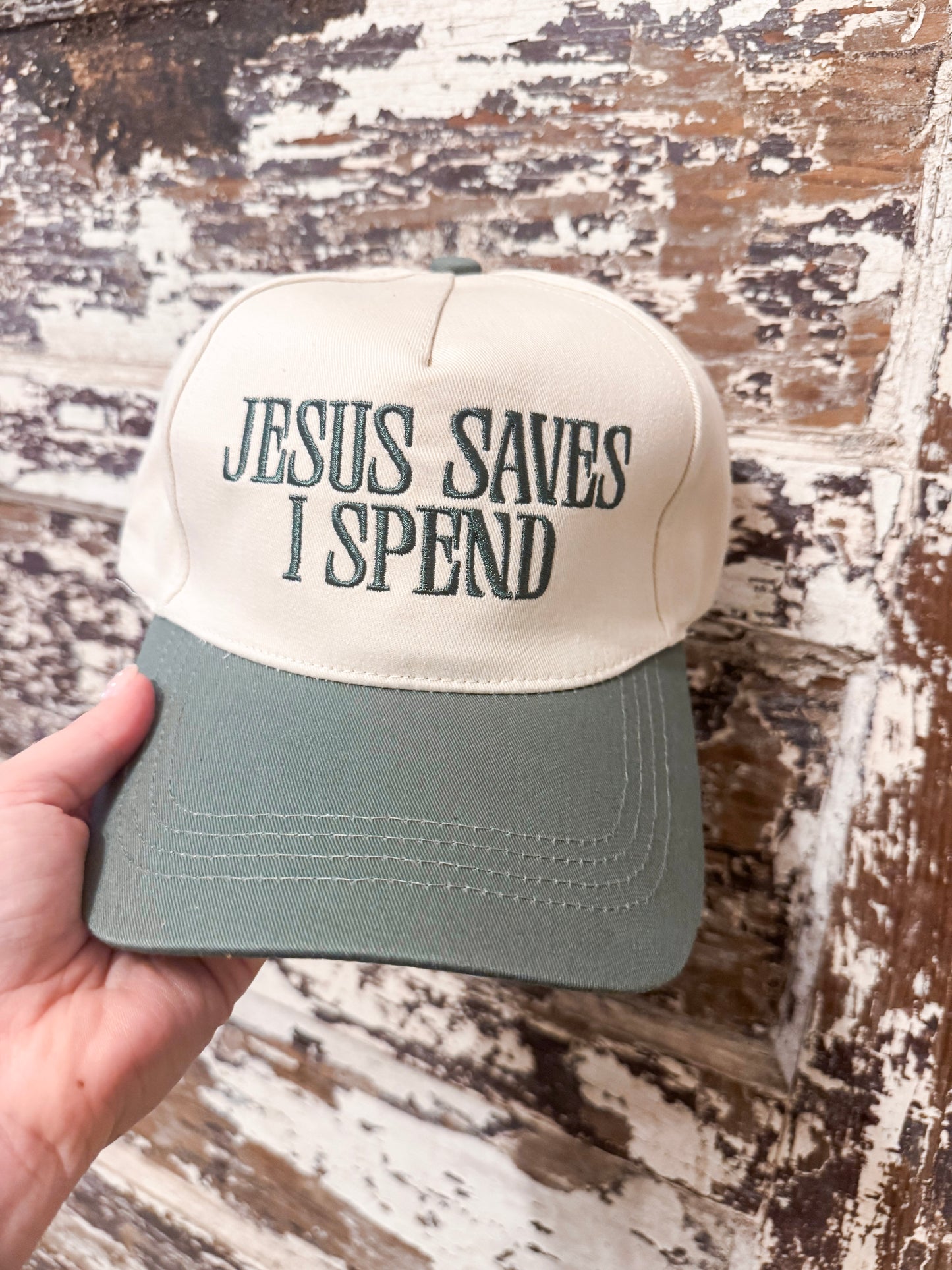 Jesus Saves I Spend Hat