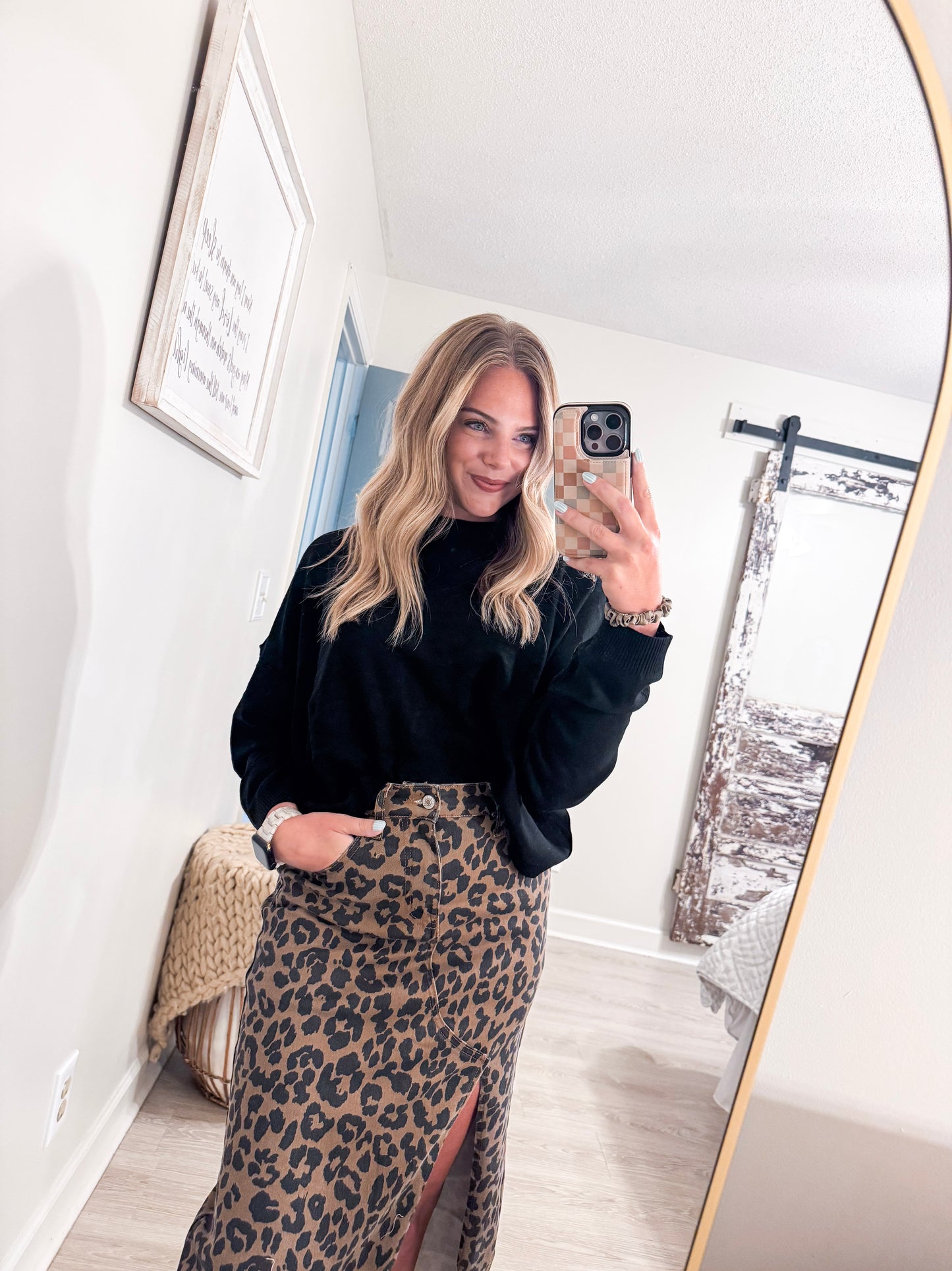 Brown Leopard Skirt