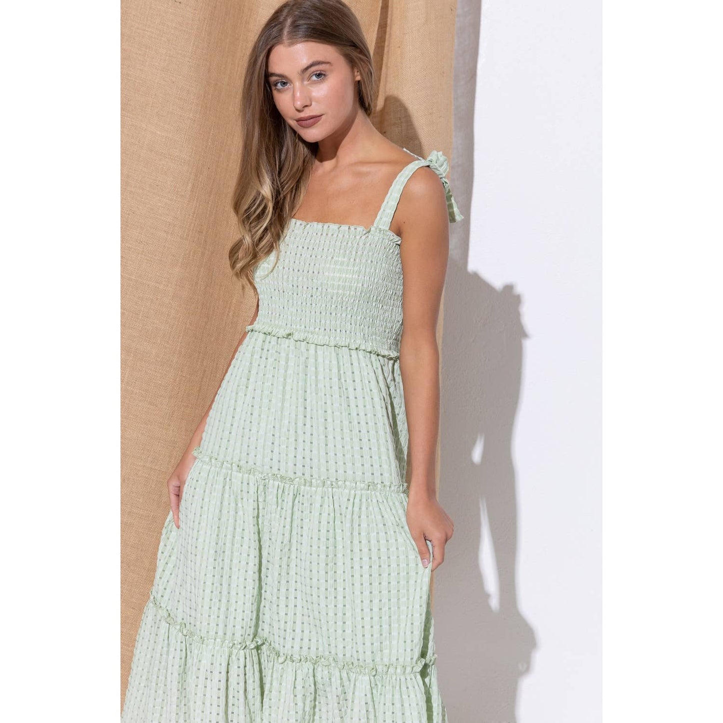 Smocked Gingham Dress