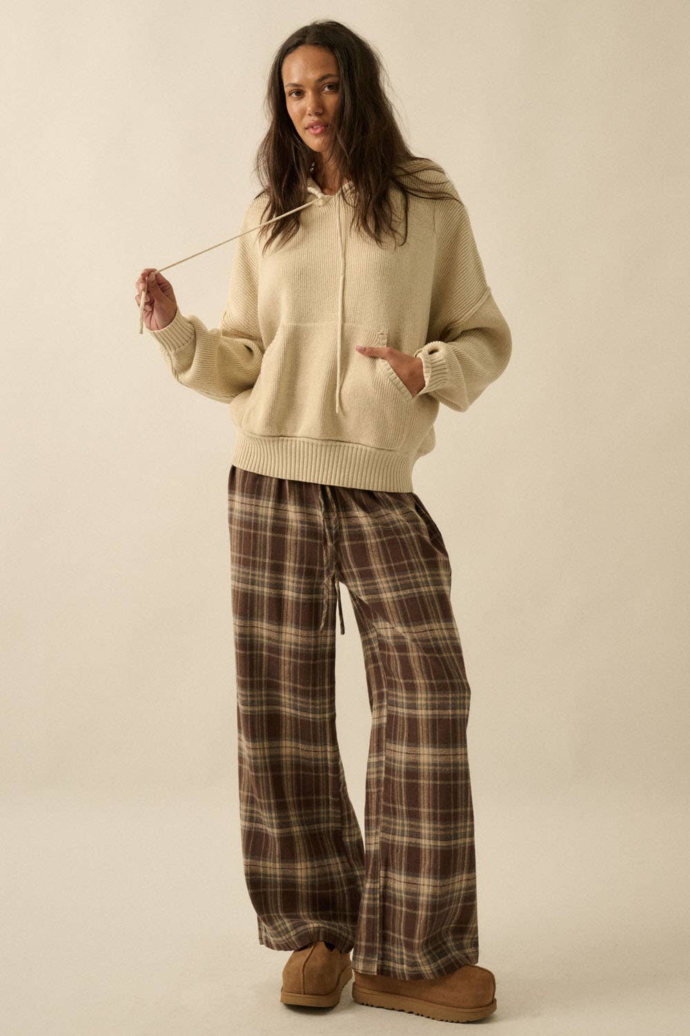 Plaid Flannel Drawstring Pants