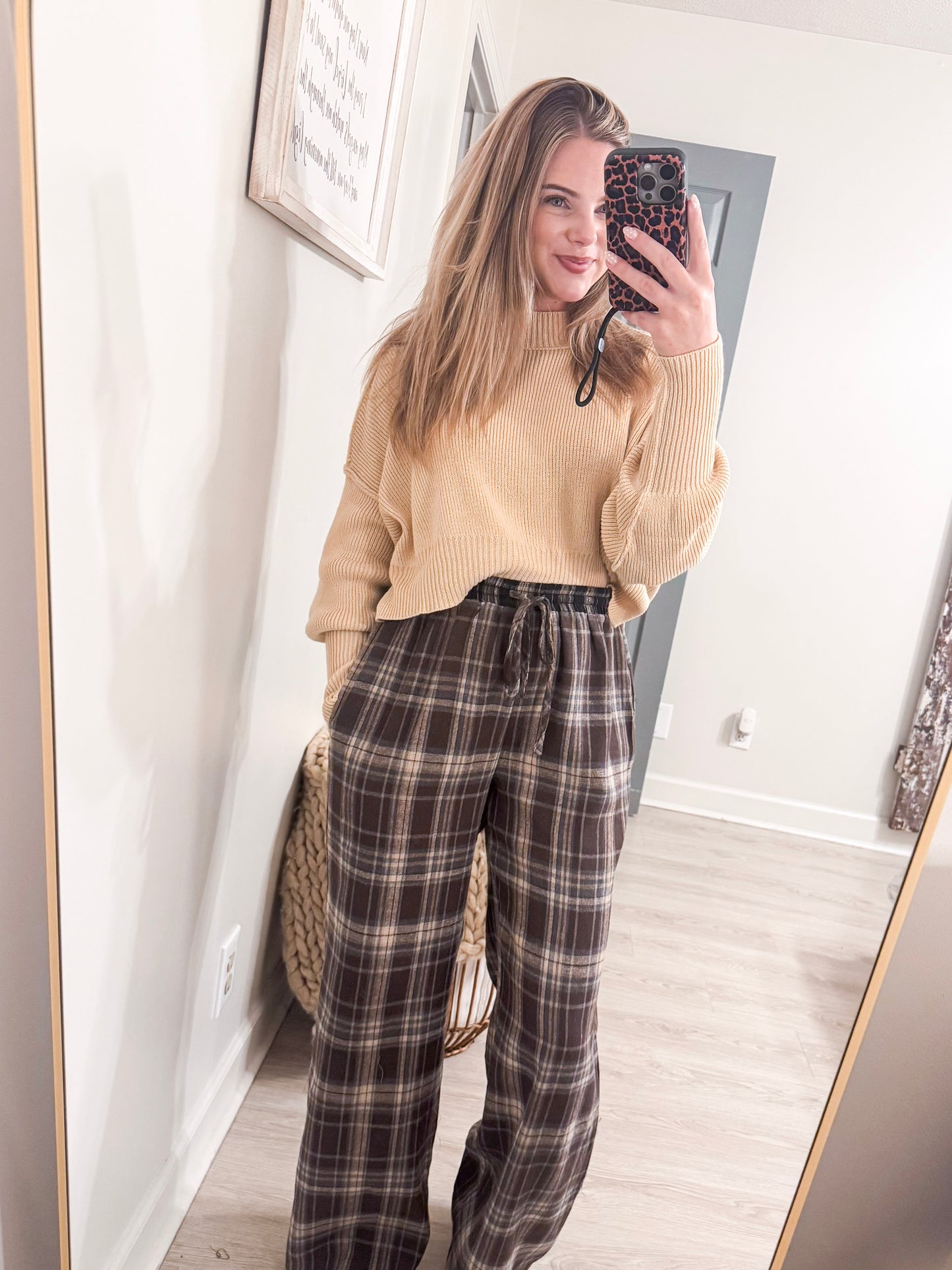 Plaid Flannel Drawstring Pants