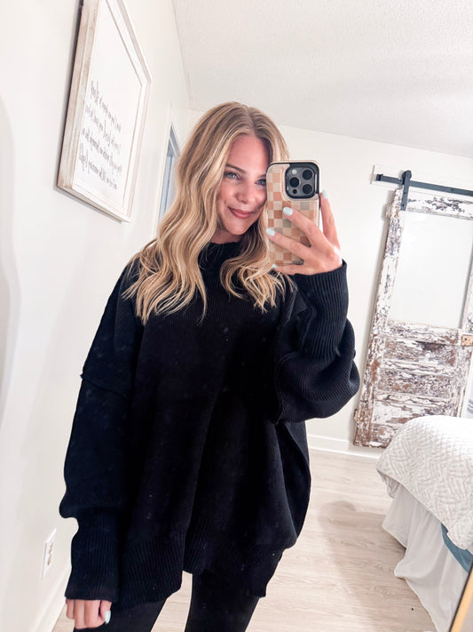 Black Rigged Sweater