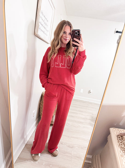 Red Jolly Pant Set