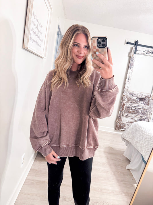 Brown Acid Oversized Sweatshirt