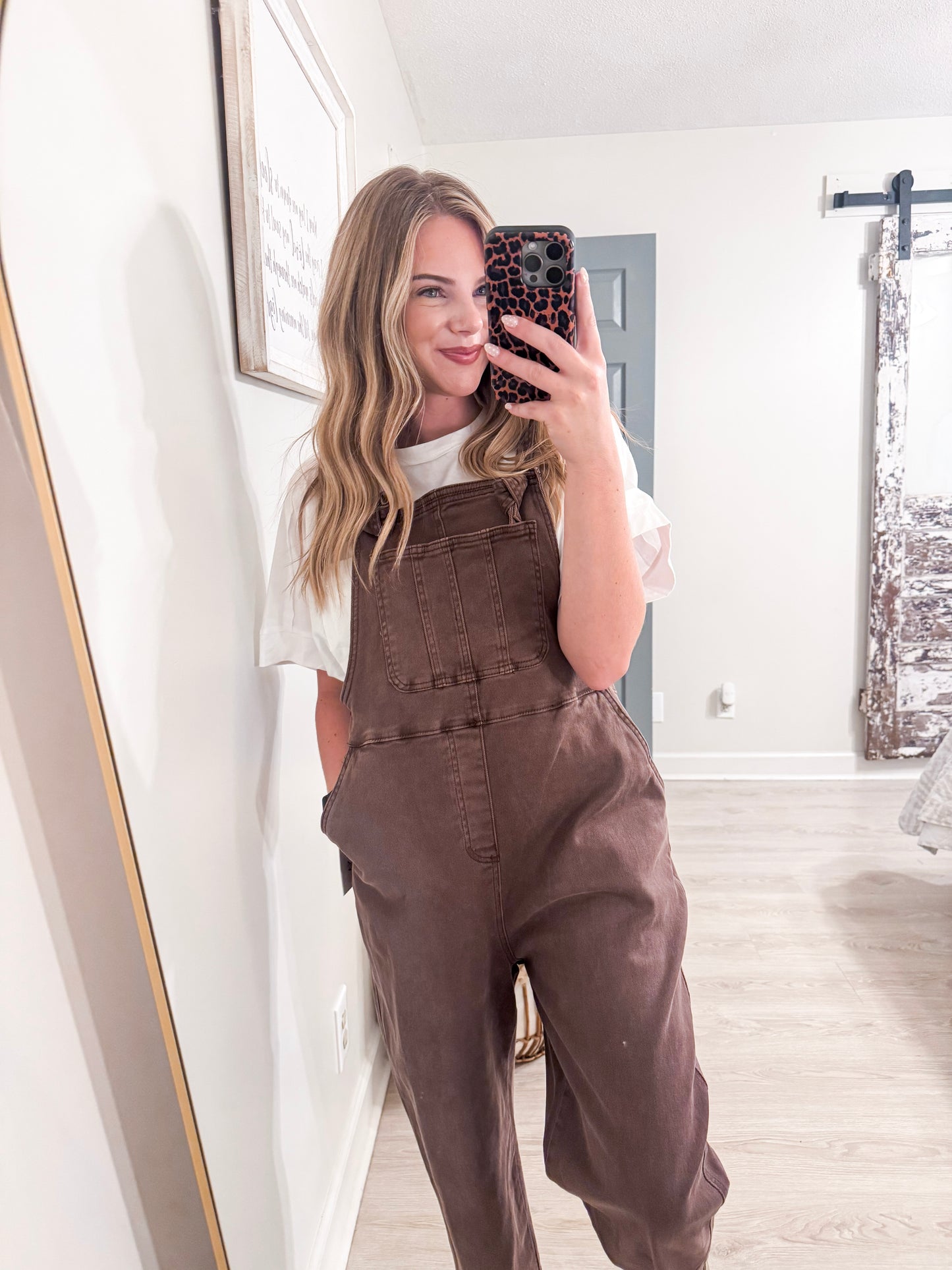 Mahogany Denim Overalls