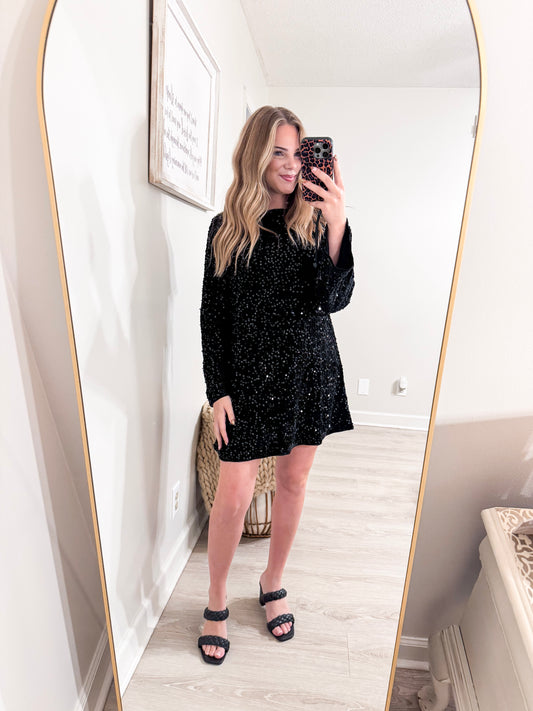 Black Sequin Dress