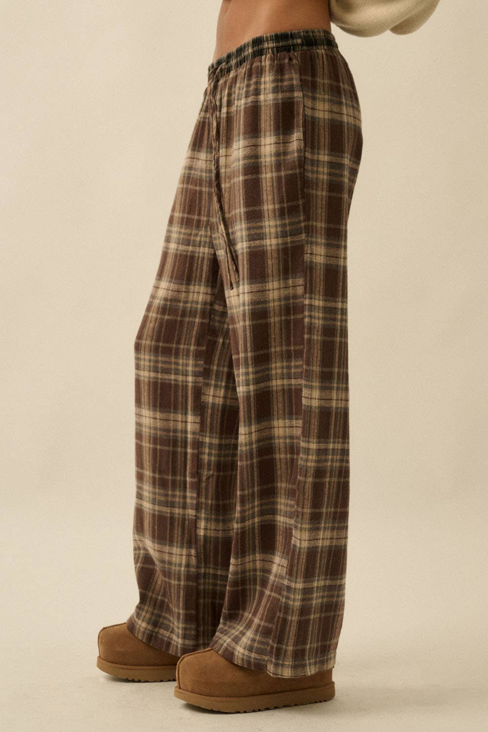 Plaid Flannel Drawstring Pants