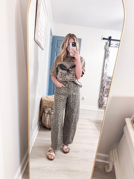 Leophard Drawstring Pants