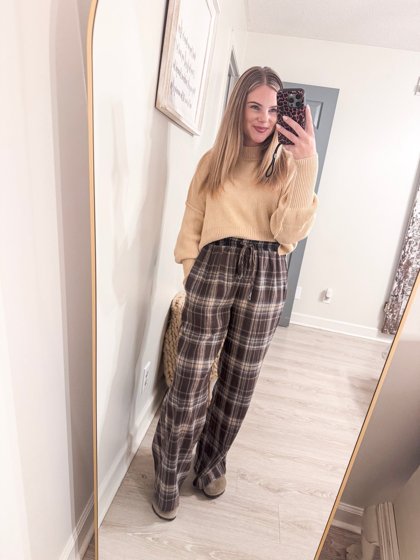 Plaid Flannel Drawstring Pants