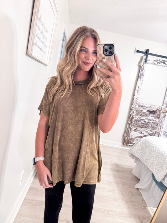 Brown Ribbed Shirt