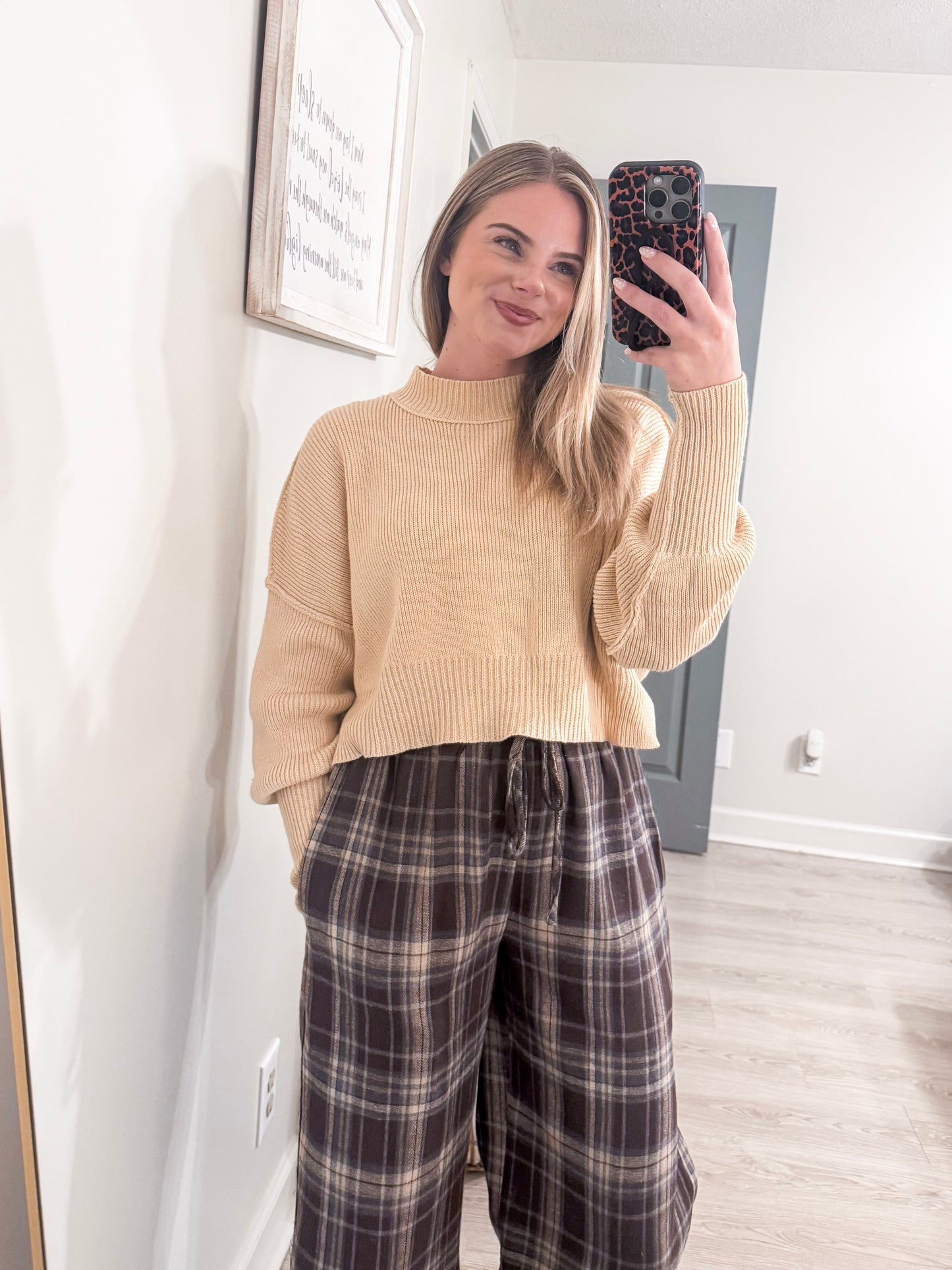 Plaid Flannel Drawstring Pants