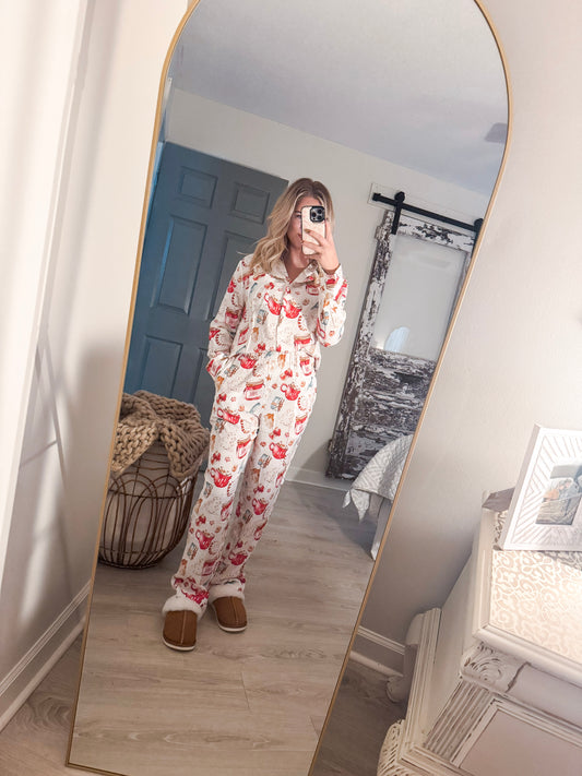 White Vintage Christmas PJs