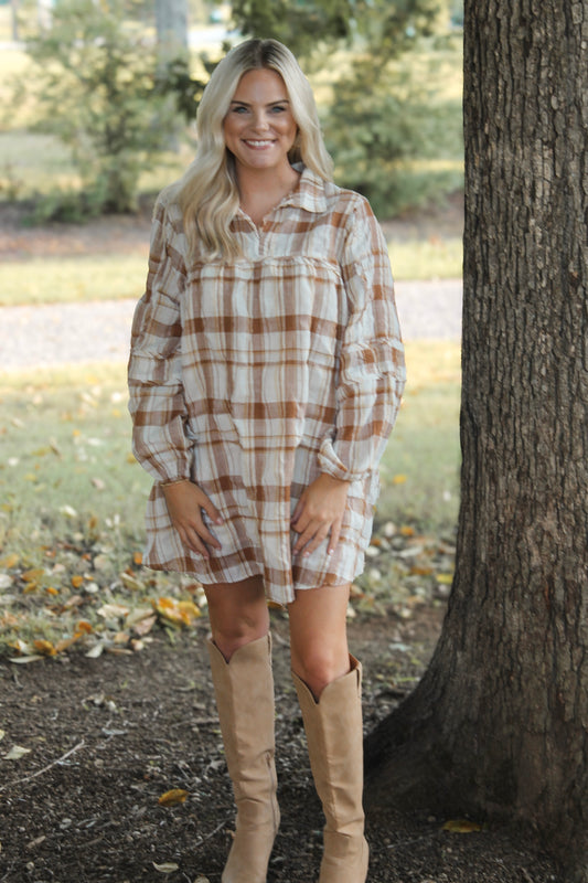 Plaid Babydoll Dress