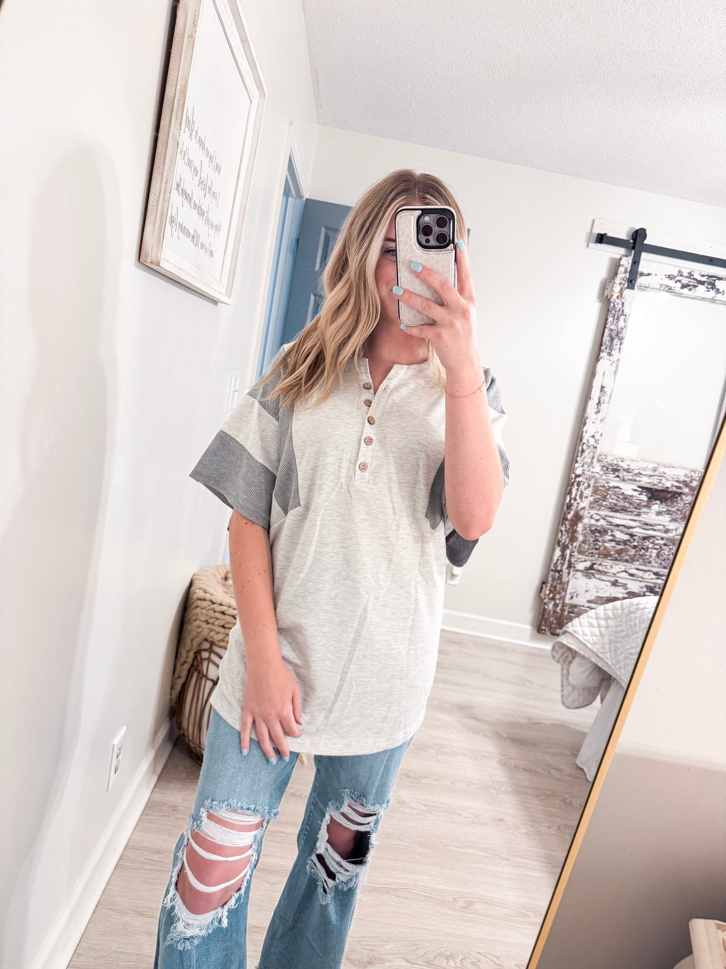 Grey Two-Toned Shirt