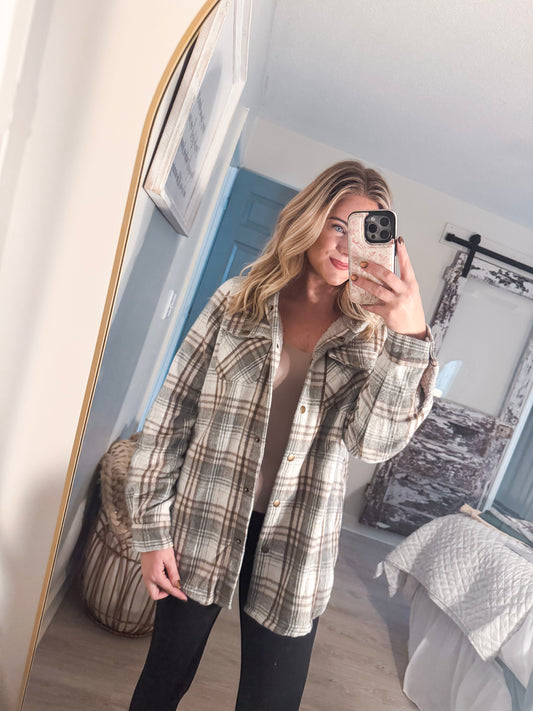 Grey Plaid Shacket