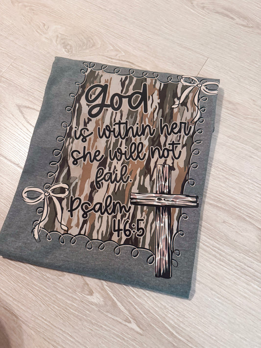 God Is Within Her Camo Tee