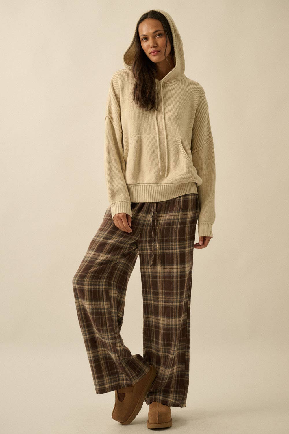 Plaid Flannel Drawstring Pants