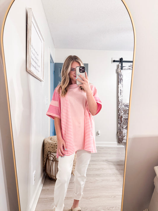 Pink Stripe Curvy Top