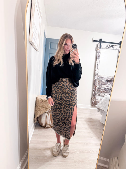 Brown Leopard Skirt