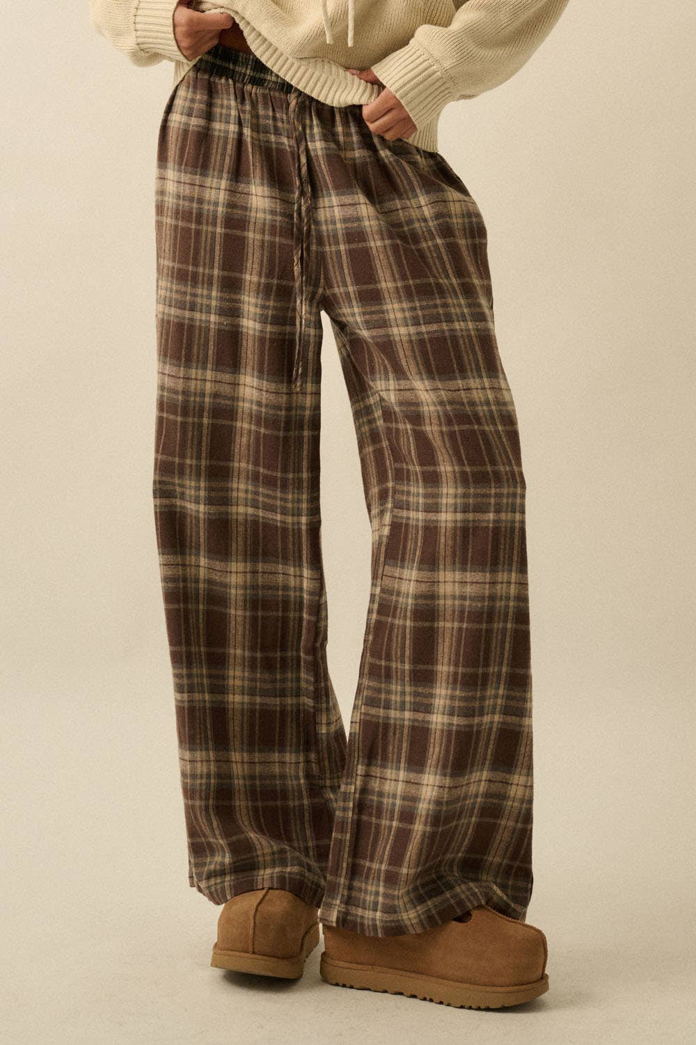 Plaid Flannel Drawstring Pants
