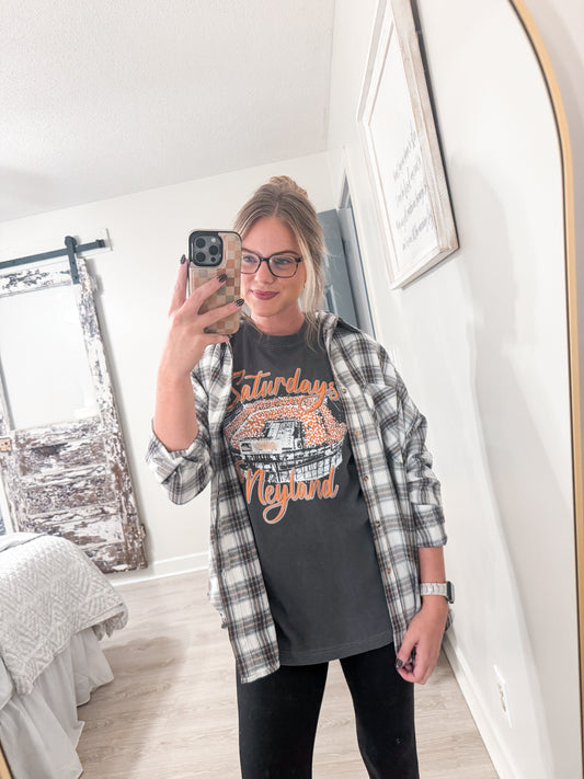 Oversized Plaid Button-Down Shirts