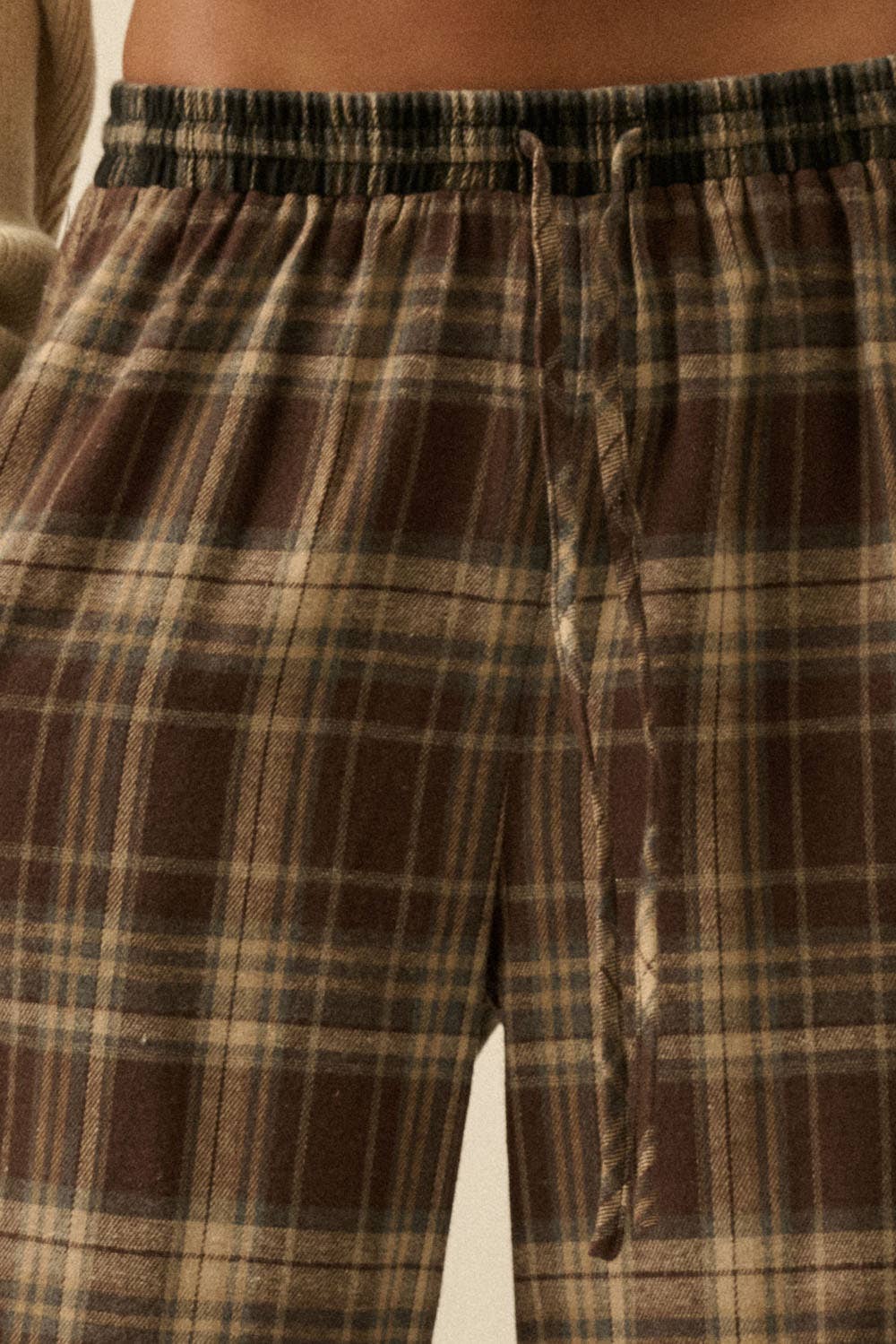 Plaid Flannel Drawstring Pants